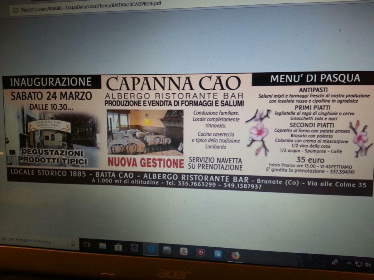 Capanna C.A.O. Hotel Brunate Kültér fotó